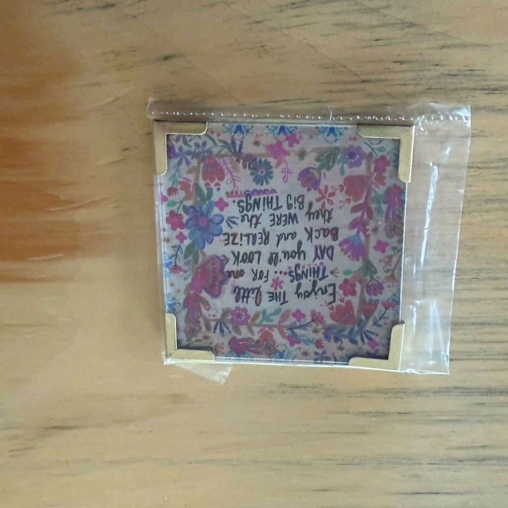 Natural Life Coaster with Gold Corners